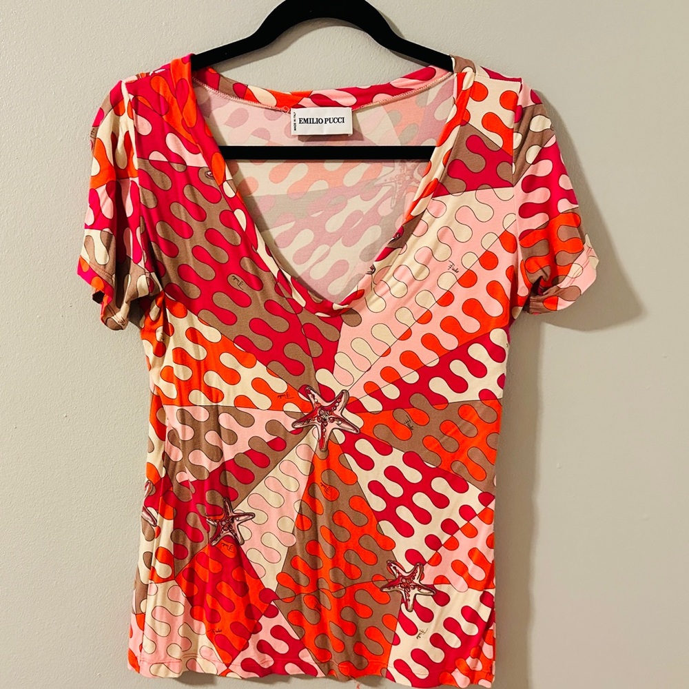 Emilio Pucci V-Neck Patterned Top